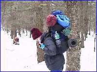 On the trail with full packs