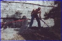 Steve Rappelling Down